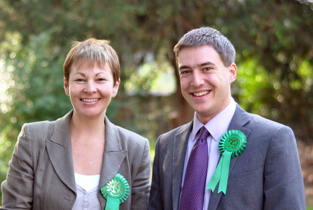 Caroline Lucas, leader of the Green Party of England and Wales, and Adrian Ramsay, deputy leader of the Green Party of England and Wales.