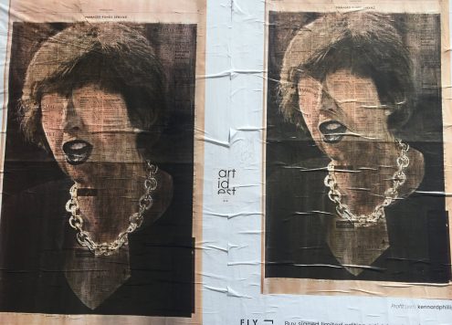Theresa May blank eyes poster