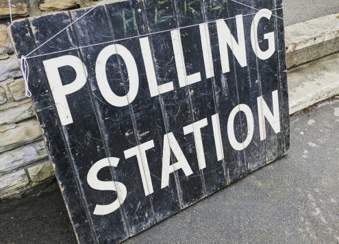 Polling station sign - Voting rights