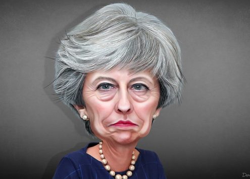 Theresa May caricature